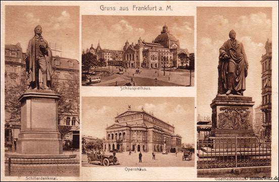 Schillerdenkmal, Schauspielhaus, Opernhaus, Goethedenkmal